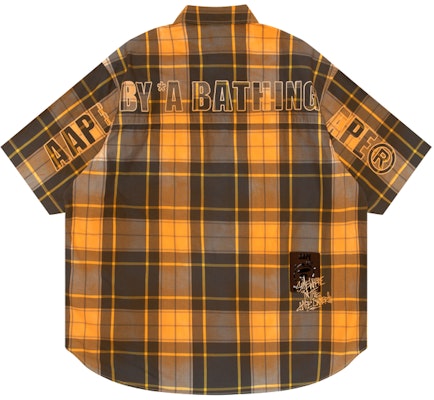 AAPE 루즈핏 체크 반팔 셔츠 스탠드 칼라. AAPSRM8484XXM Purchase AAPE 루즈핏 체크 반팔 셔츠 스탠드 칼라. AAPSRM8484XXM