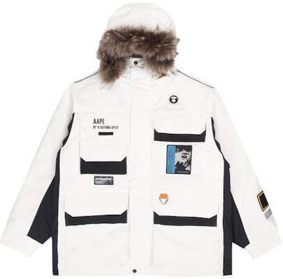 Aape Jaket Bulu Bertudung Pelbagai Kantung dengan Lencana Muka Ape. AAPDNM7443XXH Buy Aape Jaket Bulu Bertudung Pelbagai Kantung dengan Lencana Muka Ape. AAPDNM7443XXH