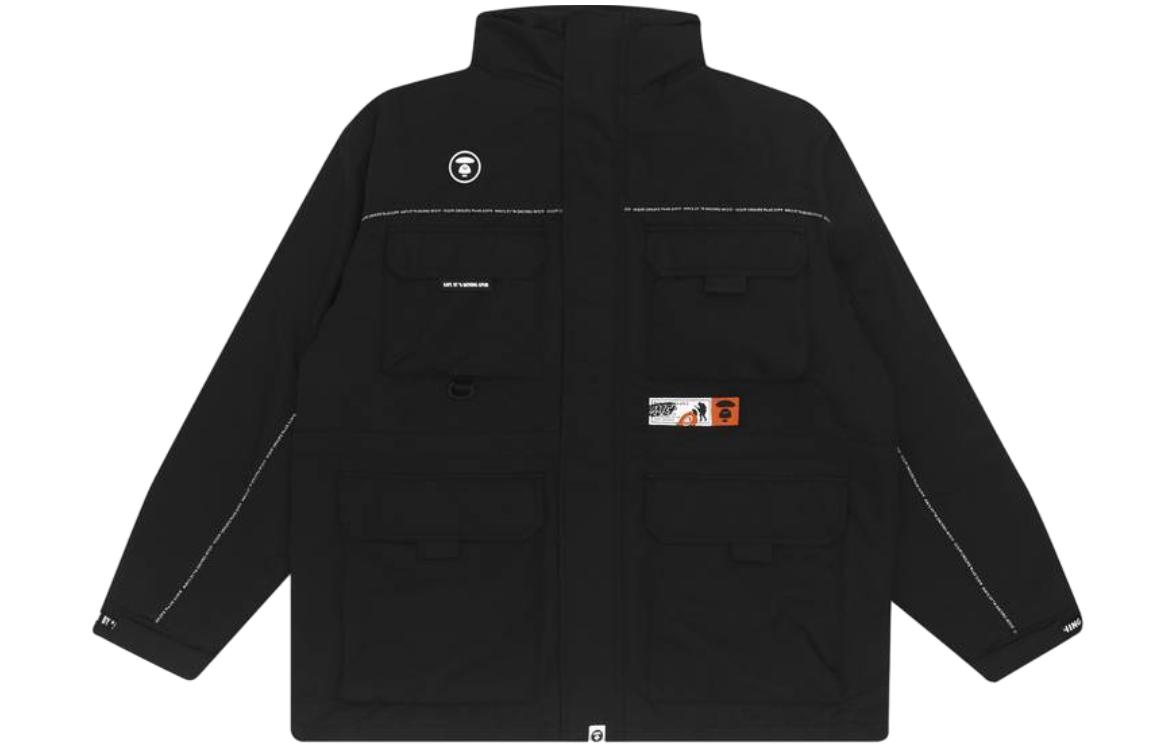 Aape  Multi-Pocket Logo High-Neck Patchwork Jacket with Ape Face Badge. AAPJKM7395XXF