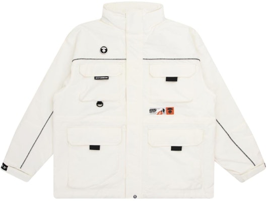 Jaket Aape Multi-Pocket Patchwork Logo High-Neck dengan Lencana Wajah Kera. AAPJKM7395XXF Sizing Jaket Aape Multi-Pocket Patchwork Logo High-Neck dengan Lencana Wajah Kera. AAPJKM7395XXF