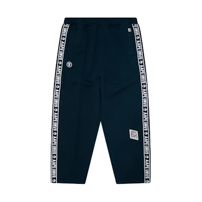 Aape Navy Casual Pants with Logo Tape and Fleece-Lined Design. AAPPTMB641XXN