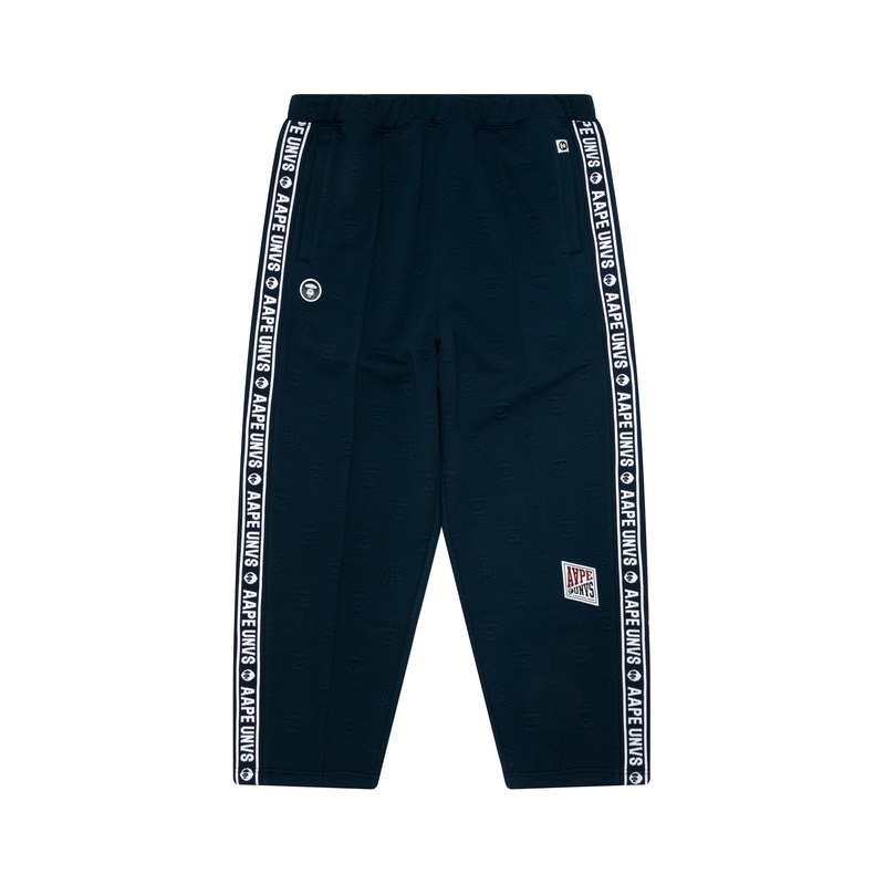 Order 아페 네이비 로고 테이프 디테일 플리스 안감 캐주얼 팬츠. AAPPTMB641XXN
