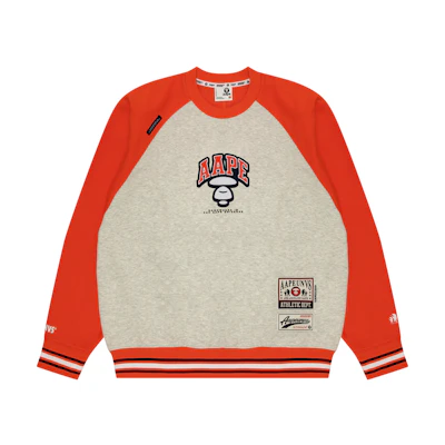 Aape Orange Crewneck Loose Fit Sweatshirt with Embroidered Letters. AAPSWMA399XAM