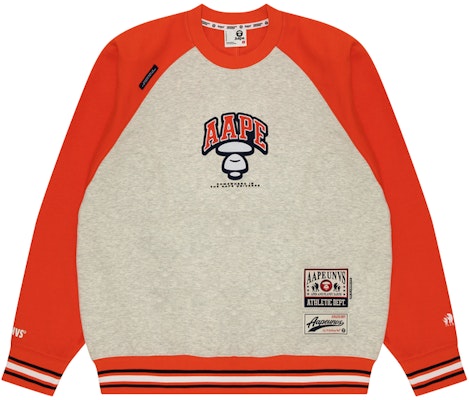 Aape 오렌지 루즈핏 자수 레터링 크루넥 스웨트셔츠. AAPSWMA399XAM Order Aape 오렌지 루즈핏 자수 레터링 크루넥 스웨트셔츠. AAPSWMA399XAM