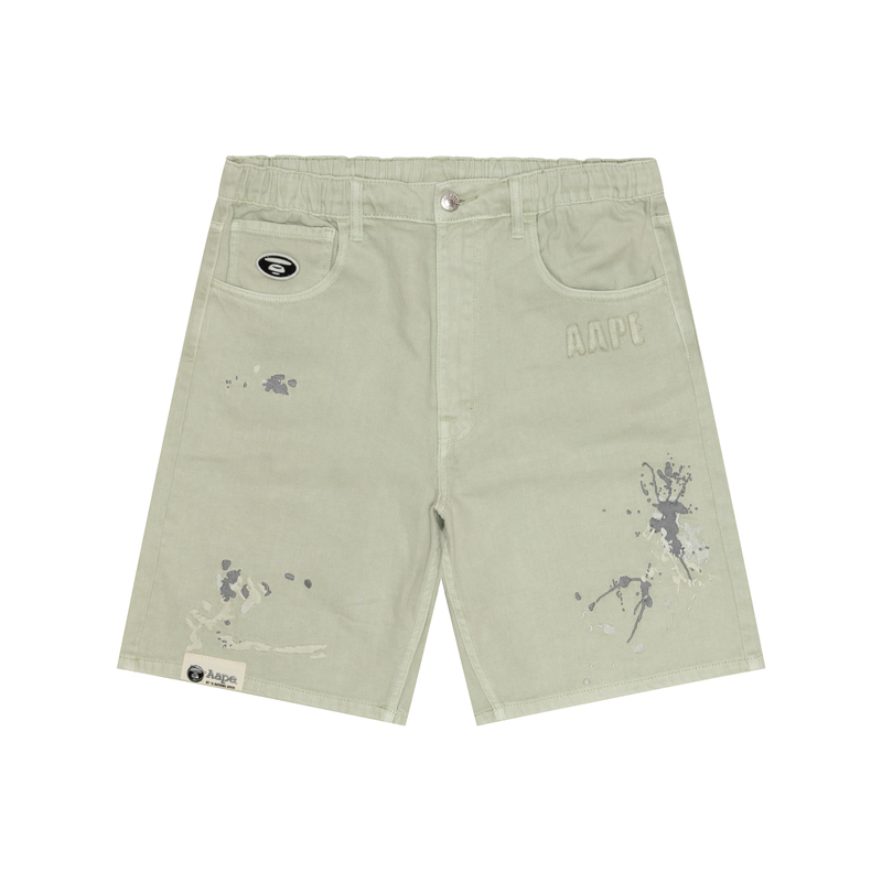 Aape  Relaxed Fit Embroidered Ape Face Shorts Green AAPSPMA688XXM