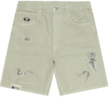 Aape Relaxed Fit Embroidered Ape Face Shorts Green AAPSPMA688XXM Aape Relaxed Fit Embroidered Ape Face Shorts Green AAPSPMA688XXM