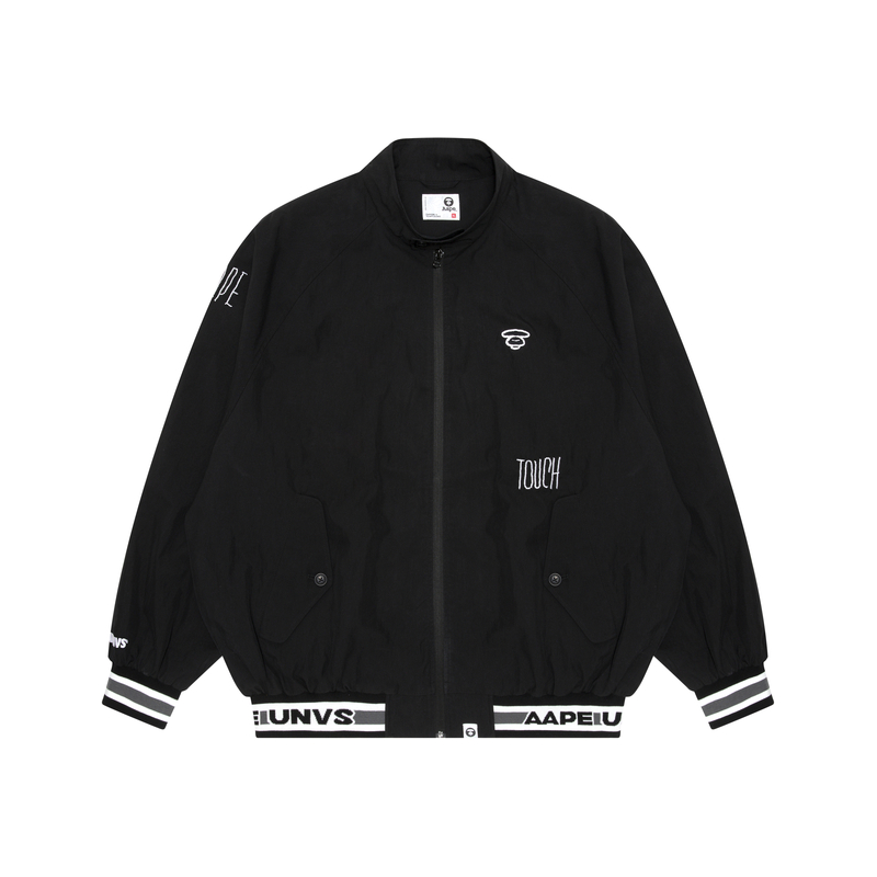 Shop Aape 릴렉스 핏 자켓 - 원숭이 얼굴 자수와 레터링 디테일. AAPLJM7643XXM