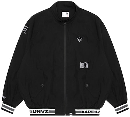 Aape 릴렉스 핏 자켓 - 원숭이 얼굴 자수와 레터링 디테일. AAPLJM7643XXM Shop Aape 릴렉스 핏 자켓 - 원숭이 얼굴 자수와 레터링 디테일. AAPLJM7643XXM