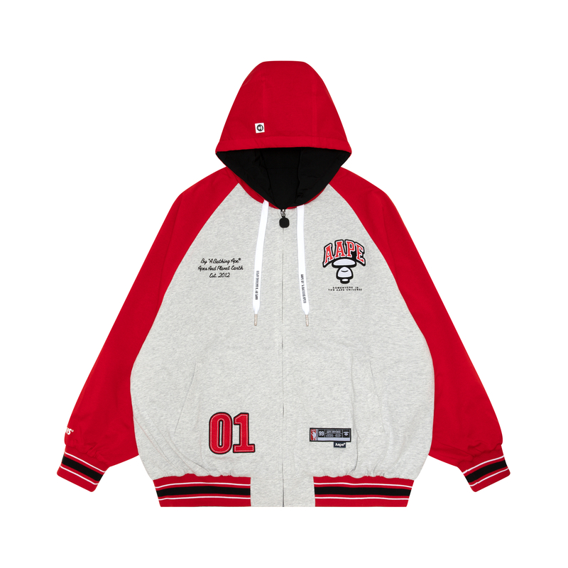 Aape  Reversible Hoodie Jacket with Ape Patch and Embroidered Logo. AAPLJM7645XXM
