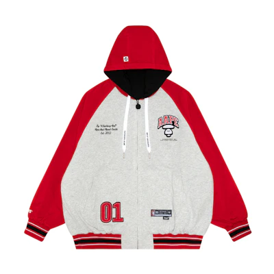 Aape Reversible Hoodie Jacket with Ape Patch and Embroidered Logo. AAPLJM7645XXM