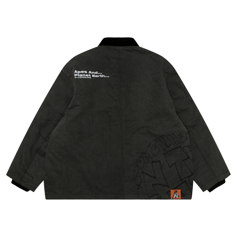 Sizing Aape Jaket Lengan Panjang Boleh Balik dengan Rekaan Lencana Ape Face AAPJKM7680XXN