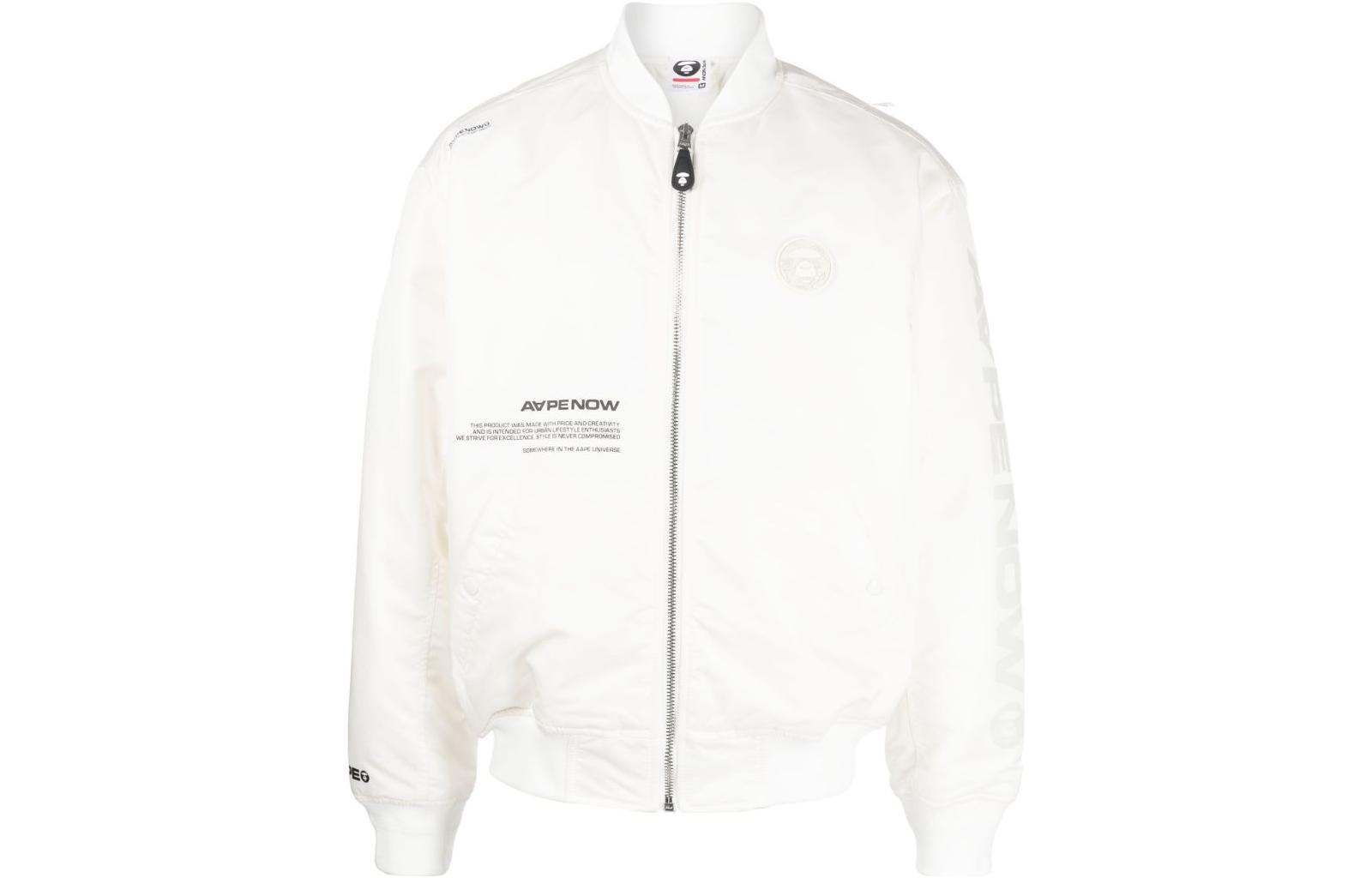 Order AAPE 솔리드 컬러 로고 패치 야구 카라 집업 재킷. AJK7596XXL