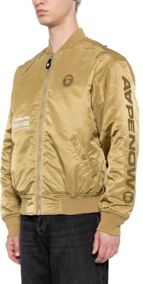 AAPE 솔리드 컬러 로고 패치 야구 카라 집업 재킷. AJK7596XXL Sizing AAPE 솔리드 컬러 로고 패치 야구 카라 집업 재킷. AJK7596XXL