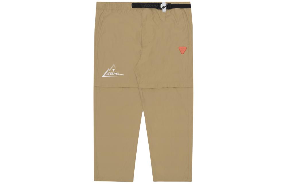 Lookbook AAPE 스트레이트 레그 미드웨이스트 캐주얼 팬츠 배지 레터 프린트 AAPPTM6765XXG