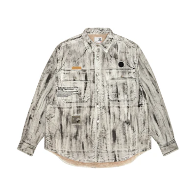Aape White Camo Badge Logo Relaxed Fit Casual Jacket. AAPJKM7636XAL