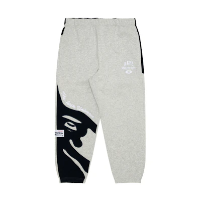 Aape White Relaxed Fit Elastic Waist Pants with Ape Face Letter Embroidery AAPPTMA656XXL