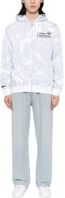 AAPE Abstract Print Drawstring Zipper Hoodie Sweatshirt ASWA313XXL Shop AAPE Abstract Print Drawstring Zipper Hoodie Sweatshirt ASWA313XXL