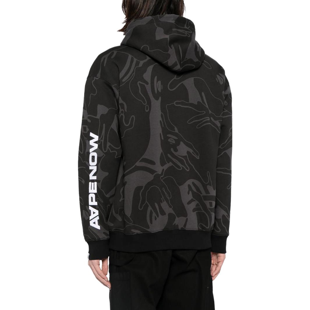 Cheap AAPE Abstract Print Drawstring Zipper Hoodie Sweatshirt ASWA313XXL