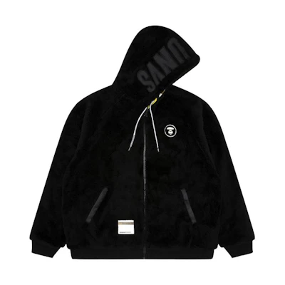 AAPE Ape Badge Embroidery Reversible Hoodie Black A370XXL