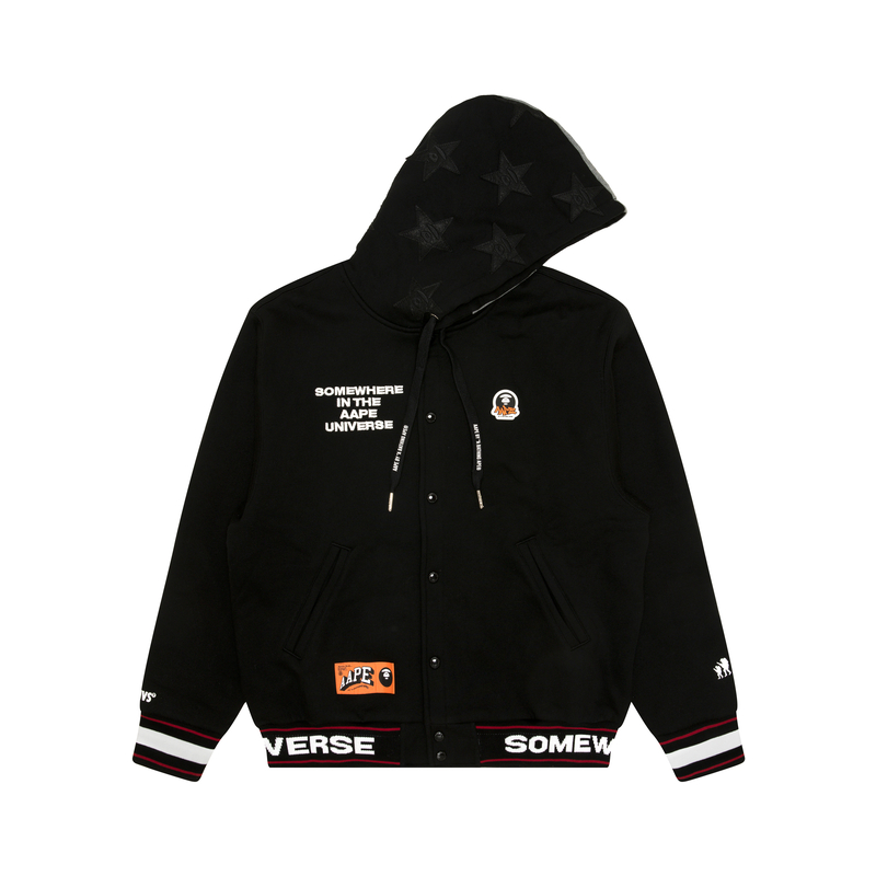 Aape Ape Badge Fleece Hoodie Jacket for Men AAPSWMB347XXN 圖 2