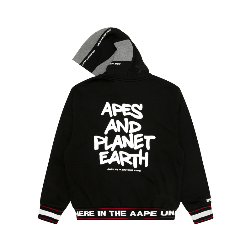 Aape Ape Badge Fleece Hoodie Jacket for Men AAPSWMB347XXN 圖 3