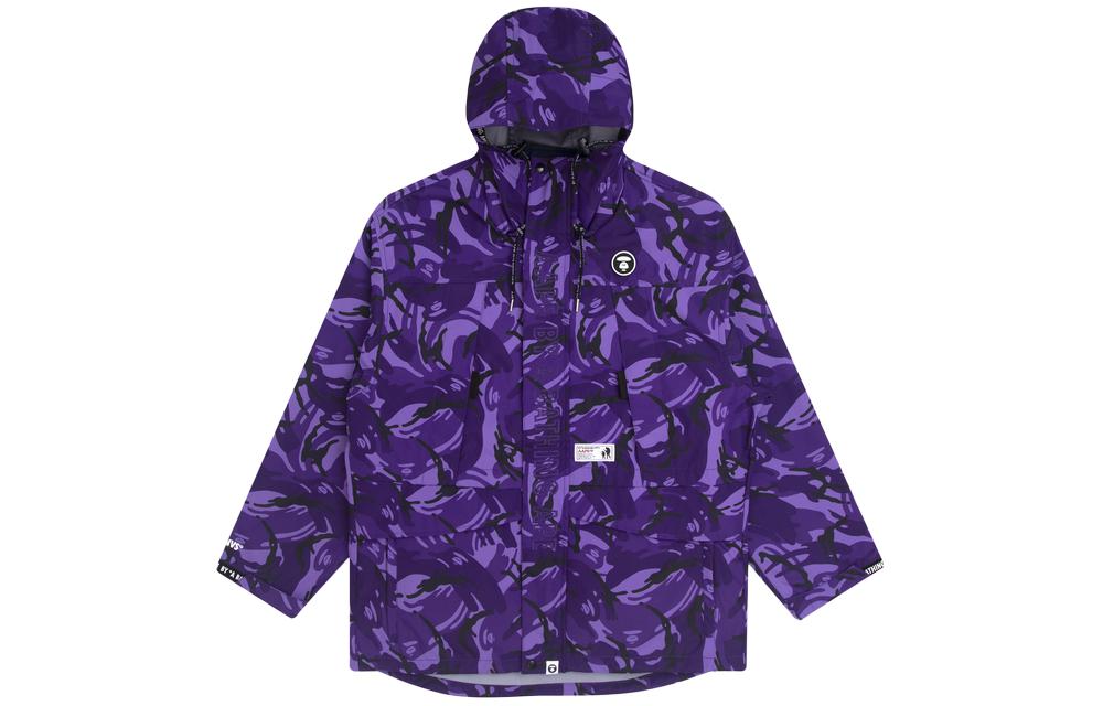 Order AAPE 남성용 에이프 페이스 배지 레터 프린트 카모 후드 자켓. AAPJKM7390XXF