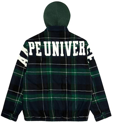 AAPE 에이프 페이스 배지 체크 벨벳 자수 로고 후디. AAPJKM7628XXL Lookbook AAPE 에이프 페이스 배지 체크 벨벳 자수 로고 후디. AAPJKM7628XXL