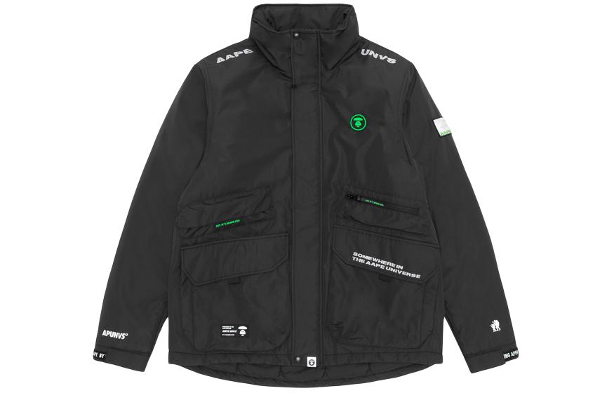 AAPE Ape Face Badge Print Multi-Pocket Jacket Black AAPJKM7319XXD