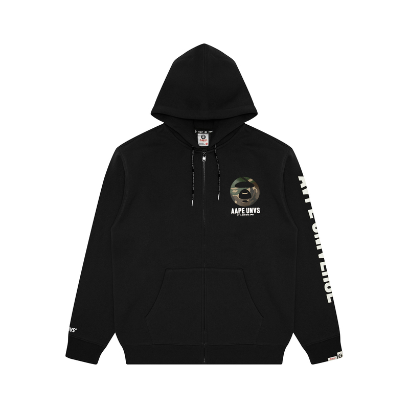 AAPE Ape Face Badge Print Zip-Up Hoodie () AAPSWMA330XXL