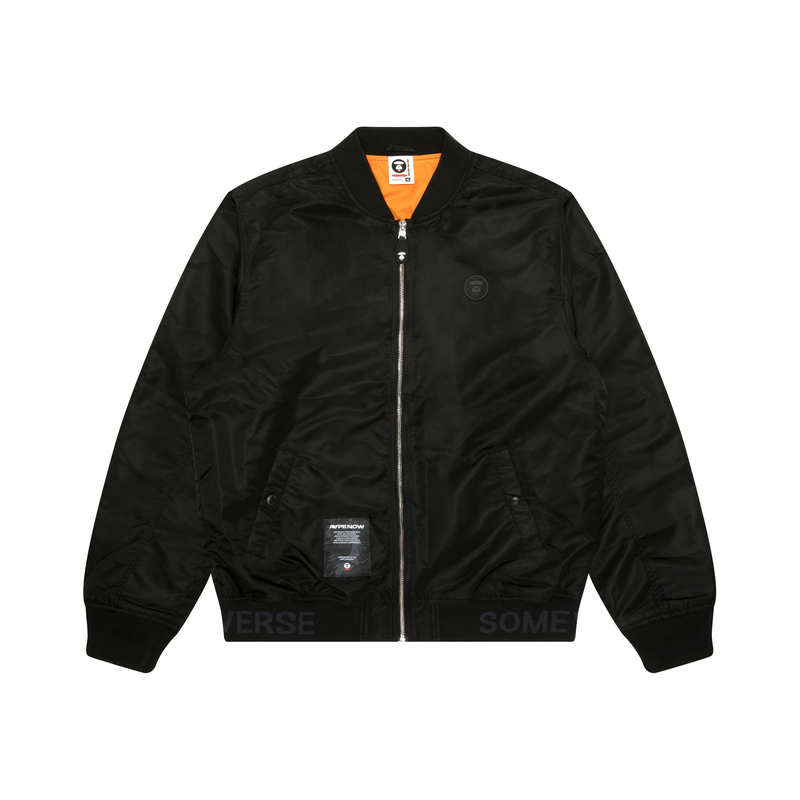 AAPE Ape Face Badge Zip-Up Bomber Jacket with Dropped Shoulders AAPLJM7664XXN