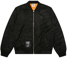 AAPE Ape Face Badge Zip-Up Bomber Jacket with Dropped Shoulders AAPLJM7664XXN AAPE Ape Face Badge Zip-Up Bomber Jacket with Dropped Shoulders AAPLJM7664XXN