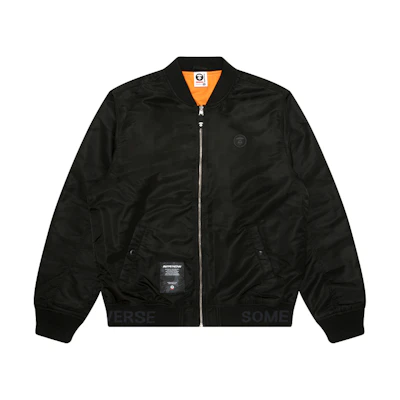 AAPE Ape Face Badge Zip-Up Bomber Jacket with Dropped Shoulders AAPLJM7664XXN