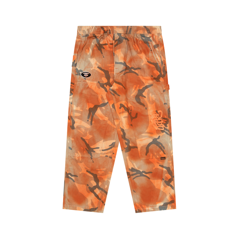 Aape Ape Face Camouflage Orange Relaxed Straight Mid-Waist Casual Pants Mens. AAPPTMA682XAM