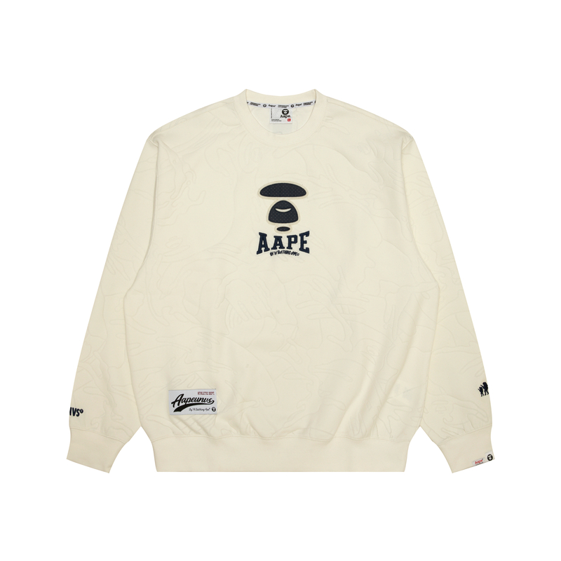AAPE Ape Face Graphic Crewneck Sweatshirt Casual Wear AAPSWMB385XXN