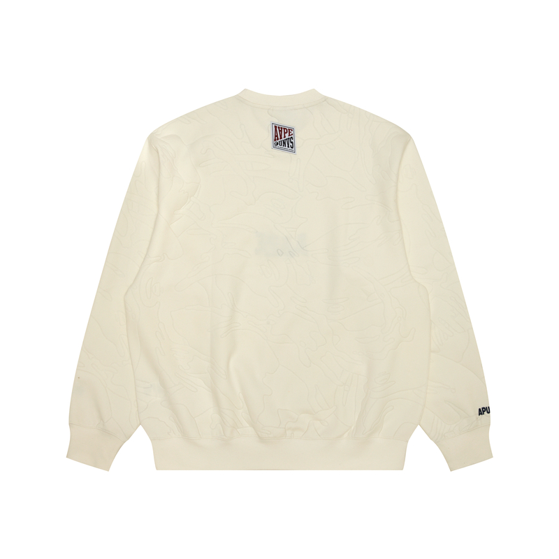 Lookbook AAPE Ape Face Graphic Crewneck Sweatshirt Casual Wear AAPSWMB385XXN