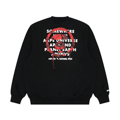 AAPE Ape Face Letter Print Crewneck Casual Long-Sleeve Pullover Sweatshirt AAPSWMA325XXL