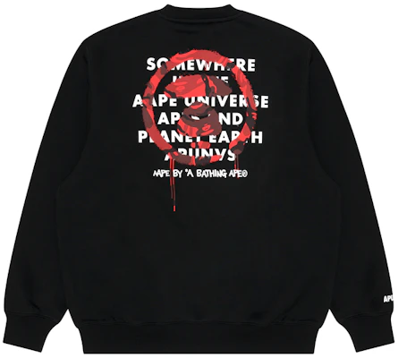 AAPE Ape Face Letter Print Crewneck Casual Long-Sleeve Pullover Sweatshirt AAPSWMA325XXL Shop AAPE Ape Face Letter Print Crewneck Casual Long-Sleeve Pullover Sweatshirt AAPSWMA325XXL