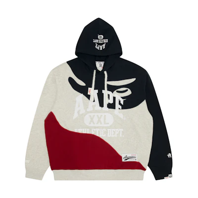 AAPE Ape Face Logo Drawstring Hoodie Casual Long Sleeve - White AAPSWMA349XXL
