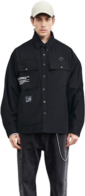 Aape Ape Face Logo Patch Jaket Kasual Longgar Hitam BKX. AAPJKM7636XXL Cheap Aape Ape Face Logo Patch Jaket Kasual Longgar Hitam BKX. AAPJKM7636XXL