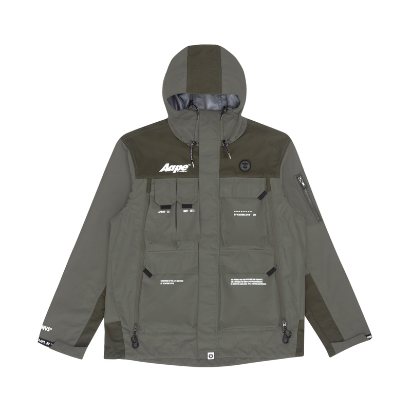 Lookbook AAPE Ape Face Logo Utility Pocket Patchwork Hoodie Jacket AAPLJM7451XXH