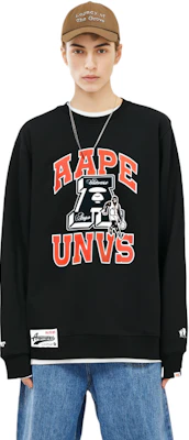 AAPE Ape Graphic Print Black Crewneck Long Sleeve Sweatshirt Loose Fit AAPSWMA352XXL Shop AAPE Ape Graphic Print Black Crewneck Long Sleeve Sweatshirt Loose Fit AAPSWMA352XXL