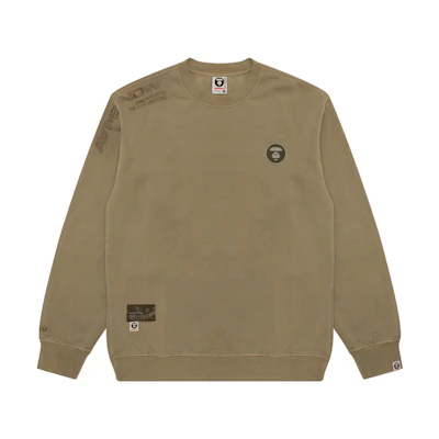 AAPE Ape Logo Embroidery Casual Crewneck Pullover Sweatshirt for Men AAPSWMA307XXL
