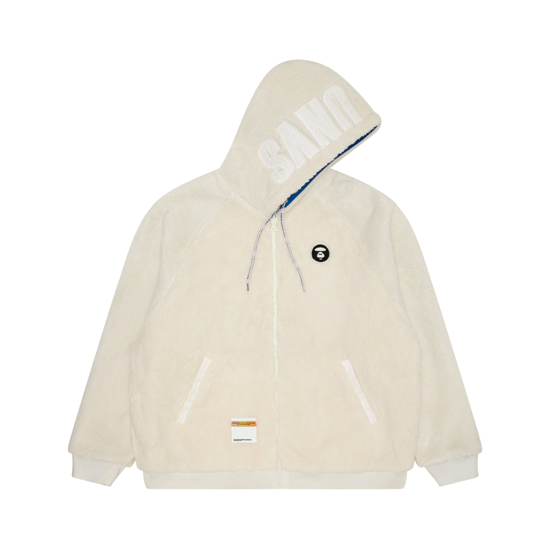 AAPE Ape Logo Fleece Reversible Sweatshirt Off-White AAPSWMA370XAL