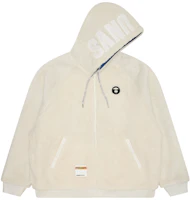 AAPE Ape Logo Fleece Reversible Sweatshirt Off-White AAPSWMA370XAL AAPE Ape Logo Fleece Reversible Sweatshirt Off-White AAPSWMA370XAL