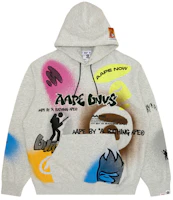AAPE Ape Logo Graphic Print Loose Fit Hoodie Men’s White AAPSWMA356XXL AAPE Ape Logo Graphic Print Loose Fit Hoodie Men’s White AAPSWMA356XXL