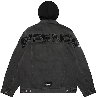 아페 로고 패치 탈부착 후드 남성 데님 재킷. AAPLJM7641XXM Lookbook 아페 로고 패치 탈부착 후드 남성 데님 재킷. AAPLJM7641XXM