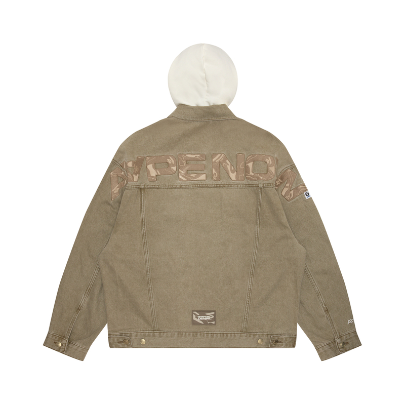 Cheap 아페 로고 패치 탈부착 후드 남성 데님 재킷. AAPLJM7641XXM