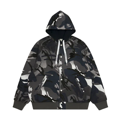 AAPE Ape Logo Reversible Hoodie Men’s Grey White AAPSWMA395XAL