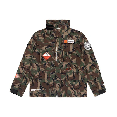 AAPE Army Green Military Jacket with Ape Logo and Letter Print for Men AAPJKM7316XAD