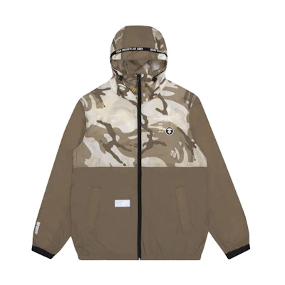 Aape Badge Letter Print Camouflage Panel Hooded Lightweight Jacket Men. AAPLJM7422XXG
